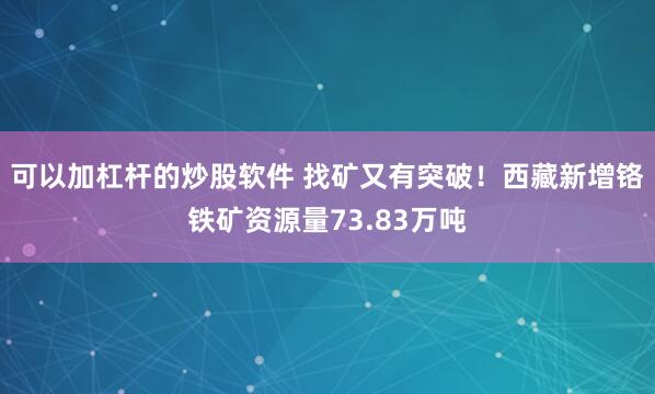 可以加杠杆的炒股软件 找矿又有突破！西藏新增铬铁矿资源量73.83万吨